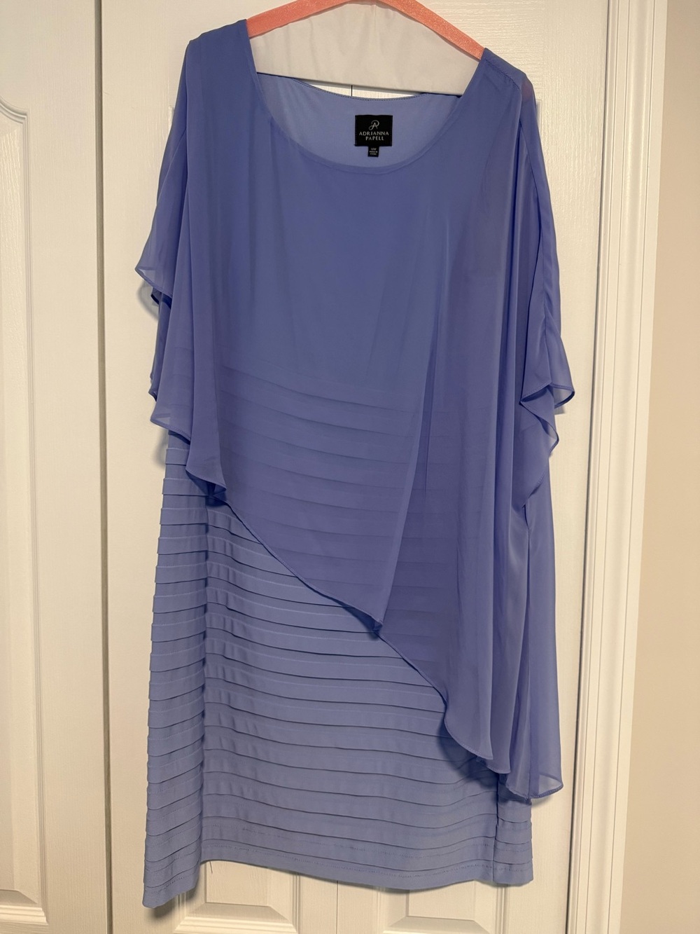 Adrianna Papell lavender Layered Chiffon Midi Dress